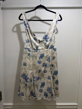 NWT Cider Cream Floral Mini Dress with Blue Flowers